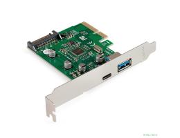 Exegate EX298302RUS Контроллер ExeGate EXE-320-1A1C (PCI-E x4 v3.0, USB3.2 Gen2 1xType-A + 1xType-C ext., SuperSpeed+ скорость до 10 Гбит/с, разъем доп.питания, ASMedia Chipset ASM1142)