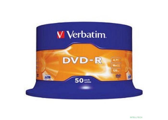 Verbatim  Диски DVD-R  4.7Gb 16-х, 50шт, Cake Box (43548)