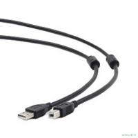 Cablexpert CCF2-USB2-AMBM-10 USB 2.0 Pro Кабель  , AM/BM, 3м, экран, 2феррит.кольца, черный, пакет