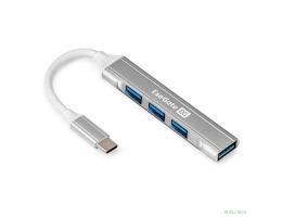 Exegate EX298168RUS USB-Хаб (концентратор) 4-в-1 ExeGate DUB-3213C (кабель-адаптер USB3.0 Type-C --> 3xUSB2.0, 1xUSB3.0, Plug&Play, Серебристый)