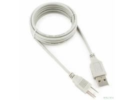 Кабель USB2.0 Cablexpert AM/BM, медь, Pro, 1.8м, серый, пакет (CC-USB2-AMBM-6-N)