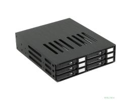 Procase L2-106-SATA3-BK {Корзина L2-106SATA3 6 SATA3/SAS, черный, с замком, hotswap mobie rack module for 2,5" slim HDD(1x5,25) 2xFAN 40x15mm}