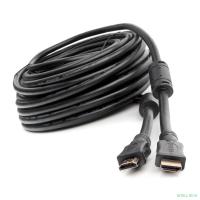 Кабель HDMI Cablexpert 19M/19M, v2.0, медь, позол.контакты, экран, 2 фер.кольца, 20м, черный, пакет (CCF2-HDMI4-20M)