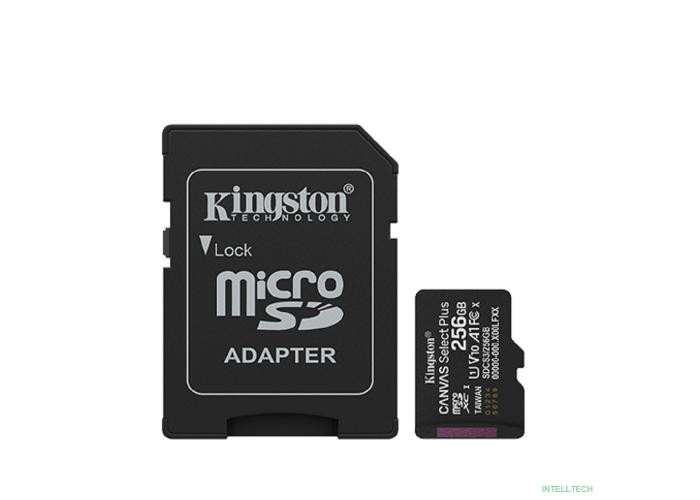 Micro SecureDigital 256GB Kingston Canvas Select Plus V10 A1 + adapter SDCS3/256GB