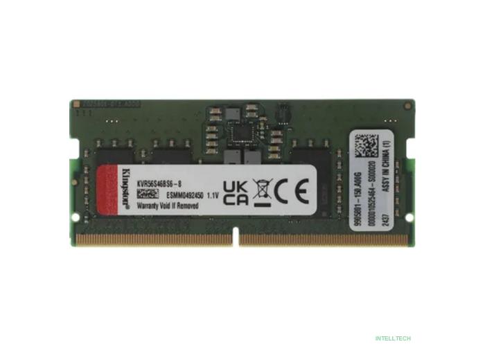 Kingston 8GB 5600MT/s DDR5 Non-ECC CL46 SODIMM 1Rx16 KVR56S46BS6-8