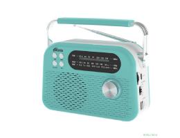 RITMIX RPR-045 AZURE {Радиоприёмник портатив. 3хдиапазонный FM/AM/SW, Bluetooth v.5.3, воспрс USB и с карт памяти micro SD (до 32Gb)}