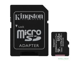 Micro SecureDigital 512Gb Kingston Class 10 UHS-I U3 Canvas Select Plus (SD адаптер) 100MB/s SDCS2/512GB