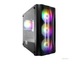 1STPLAYER Корпус FIREBASE X3-M Black / mATX, TG / 4x120mm LED fans inc. / X3-M-BK-4F1