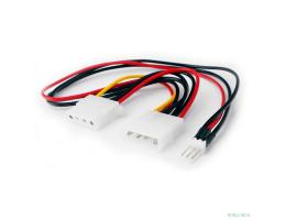 Cablexpert Кабель-разветвитель питания Molex Molex 4pin(M)/Molex 4pin(F)+FAN 3pin,12V,медь,15 см,пак (CC-PSU-5)