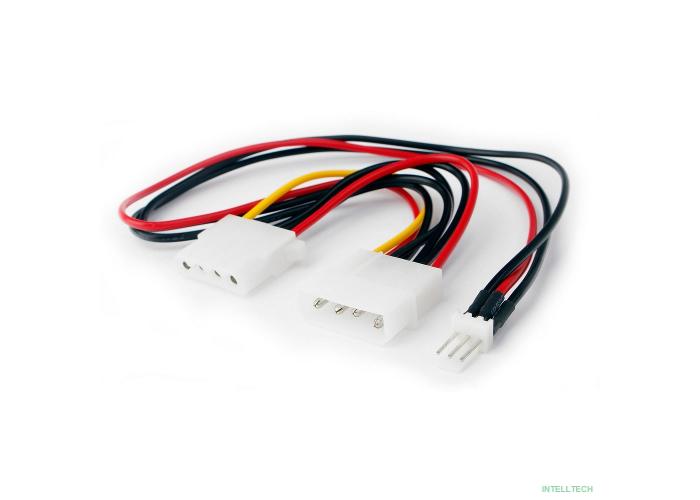 Cablexpert Кабель-разветвитель питания Molex Molex 4pin(M)/Molex 4pin(F)+FAN 3pin,12V,медь,15 см,пак (CC-PSU-5)