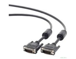 Кабель DVI-D dual link Gembird/Cablexpert , 25M/25M, 1.8м, черный, экран, феррит.кольца, пакет(CC-DVI2-BK-6)