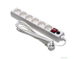 BURO Сетевой фильтр, 6 розеток, 3 метра, (600SH-16-3-W), белый (коробка) {475257}