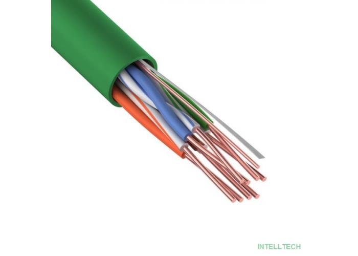 Rexant (01-0061) Кабель витая пара U/UTP, CAT 5e, нг(А)-LSLTx, 4х2х0,52мм, 24AWG, INDOOR, SOLID, зеленый, 305м