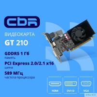 Видеокарта CBR G210 1Gb DDR3, 64bit, 589Mhz, 1*HDMI + 1*DVI + 1*VGA, 31W, Ret [VGA-STX210-1G-RTL]