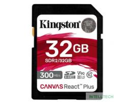 SecureDigital 32GB Kingston SDHC, UHS-I Class U3 V90, чтение: 300Мб/с, запись: 260Мб/с <SDR2/32GB>