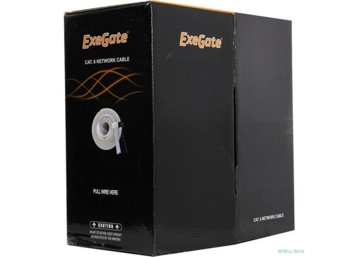 Exegate EX281813RUS Кабель Exegate  UTP4-C6-CU-S23-IN-PVC-GY-305 UTP 4 пары кат.6  медь, 23AWG, бухта 305м, серый PVC