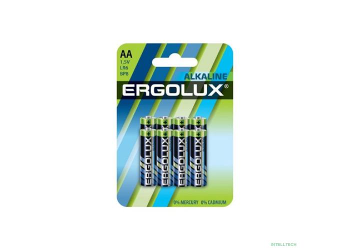 Ergolux Alkaline BL8 LR6  (LR6 BP8, батарейка,1.5В)(8шт.в уп-ке)