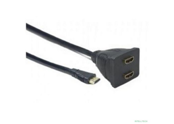 Cablexpert DSP-2PH4-002 Разветвитель HDMI Cablexpert DSP-2PH4-002, HD19F/2x19F, 1 компьютер => 2 монитора, пассивный, Full-HD, 3D, 1.4v