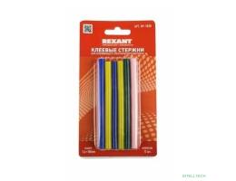 REXANT (09-1020) Клеевые стержни d=7,4 мм, L=100 мм, цветные (упак. 12 шт.) (блистер) 