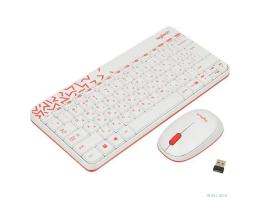 920-008212 Logitech Клавиатура + мышь MK240 Nano White-red оригинальная заводская гравировка RU/LAT