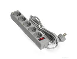 Exegate EX266862RUS Сетевой фильтр Exegate SP-5-1.5G (5 розеток, 1.5м, евровилка, светло-серый)