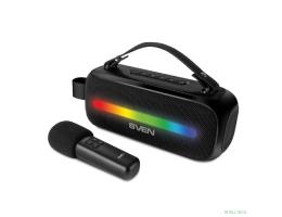 SVEN PS-255, черный (12 Вт, Bluetooth, FM, USB, караоке микрофон, 3600мА*ч)