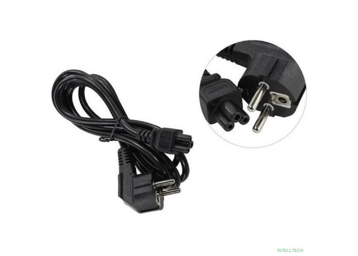 Exegate ES281010RUS Кабель питания ноутбуков ExeGate Special PC5-1,8S (Евровилка Schuko->С5) (3-pin) 0.75mm2, ССА, черный, 1.8м.
