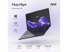 Hiper Workbook I151 [FWBC151-I312UR08N2FABWPG] Black 15.6" {FHD IPS i3-1215U/8Gb/256Gb SSD/W11Pro}