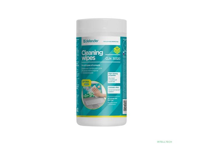 DEFENDER Влажные чистящие салфетки CLN 30320 для экранов в тубе, 100шт.