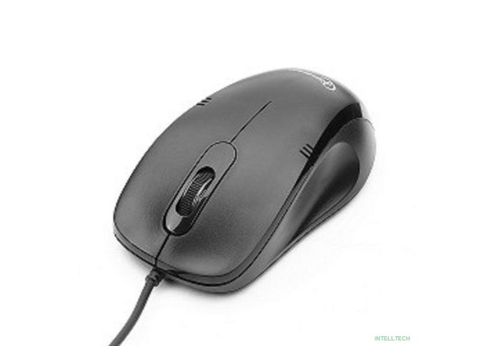 Gembird MOP-100 Black {Мышь, USB, черный, 3 кнопки,  1000 DPI, кабель 1.5м}