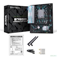 MAXSUN MS-B760M GAMING WIFI GANK V2 (Socket 1700, mATX, 2*DDR5, VGA/HDMI, 3*SATA3, 1*M.2, 1xPCI-E x16 /1xPCI-E x4, 4*USB 2.0, 2*USB 3.2 GEN 2, LAN 1*1G,  Bluetooth,  Wi-Fi 802.11ax, RTL)