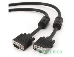 Gembird/Cablexpert CC-PPVGA-5M-B, Кабель VGA Premium , 15M/15M, 5.0м,черный,тройной экран, феррит.кольца  Gembird/Cablexpert CC-PPVGA-5M-B, Кабель VGA Premium , 15M/15M, 5.0м,черный,тройной экран, феррит.кольца