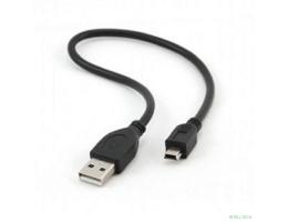 Gembird CCP-USB2-AM5P-1 USB 2.0 кабель PRO для соед. 0,3м AM/miniBM  позол.конт., черный 