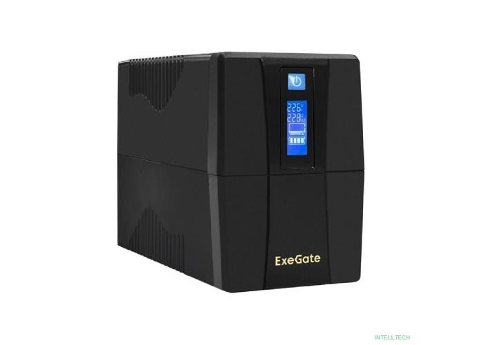 Exegate EX292792RUS ИБП ExeGate Power Smart ULB-1000.LCD.AVR.2SH.RJ.USB <1000VA/550W, LCD, AVR, 2*Schuko,RJ45/11,USB, Black>
