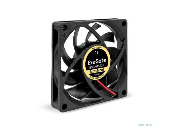 Exegate EX295230RUS Вентилятор 12В DC ExeGate ExtraSilent ES07015S2P (70x70x15 мм, Sleeve bearing (подшипник скольжения), 2pin, 2000RPM, 18dBA)