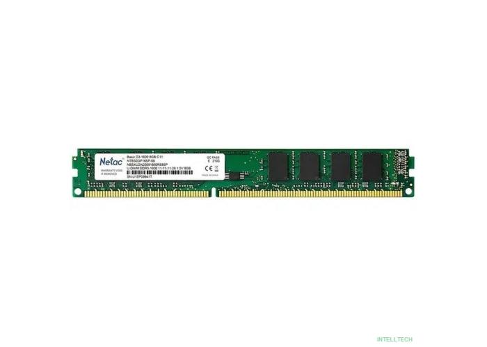 Память DIMM DDR3 8Gb PC12800 1600MHz CL11 Netac 1.5V (NTBSD3P16SP-08)