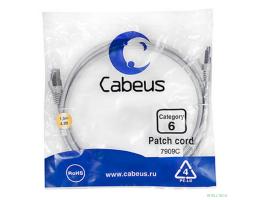 Cabeus PC-FTP-RJ45-Cat.6-1.5m-LSZH Патч-корд F/UTP, категория 6, 2xRJ45/8p8c, экранированный, серый, LSZH, 1.5м