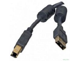 5bites UC5010-018A Проф. Кабель  USB2.0, AM/BM, зол.разъемы, ферр.кольца, 1.8м., черный