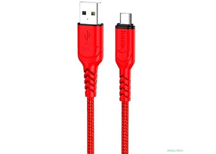 HOCO X59/ USB кабель Micro/ 1m/ 2.4A/ Нейлон/ Red