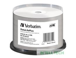 Verbatim  Диски DVD-R  4.7Gb 16-х, Cake Box 50шт. Printable (43755)