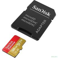 Micro SecureDigital 128GB Sandisk Extreme 128 ГБ, 190 МБ/с, Class 10, SDSQXAA-128G-GN6MA,  1 шт., переходник SD