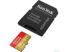 Micro SecureDigital 128GB Sandisk Extreme 128 ГБ, 190 МБ/с, Class 10, SDSQXAA-128G-GN6MA,  1 шт., переходник SD"