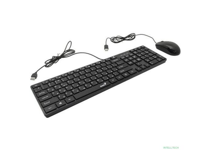 Комплект проводной Genius SlimStar C126 клавиатура+мышь, USB. Цвет: черный (31330007402)