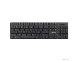 Клавиатура беспроводная Gembird KBW-250, 104кл, 12Fn, низкий профиль, 2.4 ГГц, черная	