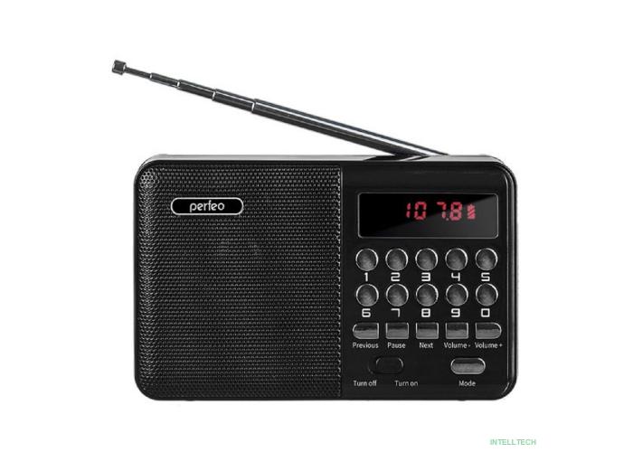 Perfeo радиоприемник цифровой PALM FM+ 87.5-108МГц/ MP3/ питание USB или 18650/ черный (i90-BL) [PF_A4870]