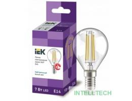 Iek LLF-G45-7-230-40-E14-CL Лампа LED G45 шар прозр. 7Вт 230В 4000К E14 серия 360°    