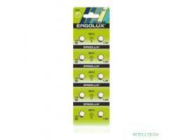 Ergolux AG13  BL-10 (AG13-BP10, LR44 /LR1154 /A76 /357 батарейка для часов)(10 шт. в уп-ке)