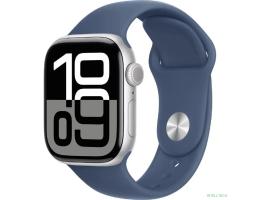 Apple Watch Series 10 42mm Silver Aluminium Case with Denim Sport Band - S/M (MWWA3LW/A)
