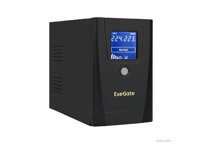 Exegate EX292779RUS ИБП ExeGate SpecialPro Smart LLB-900.LCD.AVR.1SH.2C13 <900VA/500W, LCD, AVR, 1*Schuko+2*C13, металлический корпус, Black>