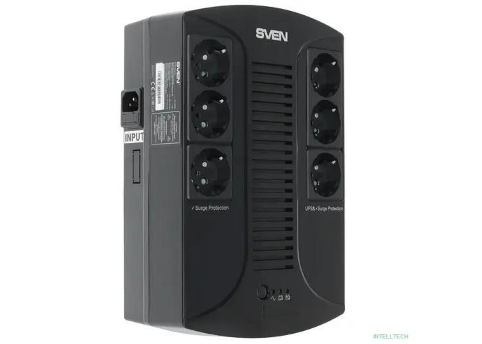 SVEN Источник бесперебойного питания SVEN UP-L1000E, с 6 выходными розетками (3 с питанием от батареи +3 сетевой фильтр)
